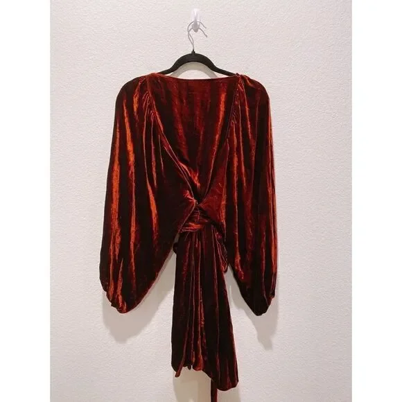 A.L.C Carlo Velvet silk Blend Wrap mini Dress - Picture 11 of 13